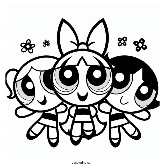 Easy Powerpuff Girls Coloring Page For Kids