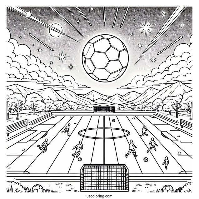 Soccer Pitch Coloring Sheet