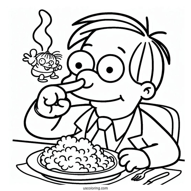 Simpsons Coloring Pages Of Ralph Wiggum Picking His Nose For Kids