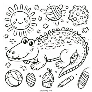 Easy Outline Of a Crocodile For Preschoolers(1)