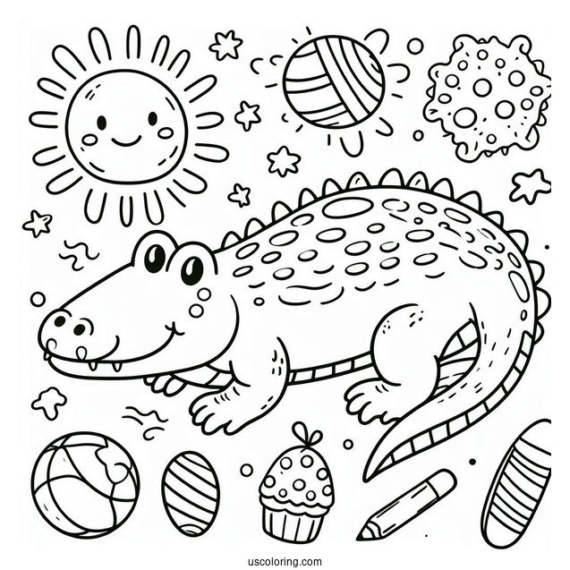 Easy Outline Of a Crocodile For Preschoolers(1)