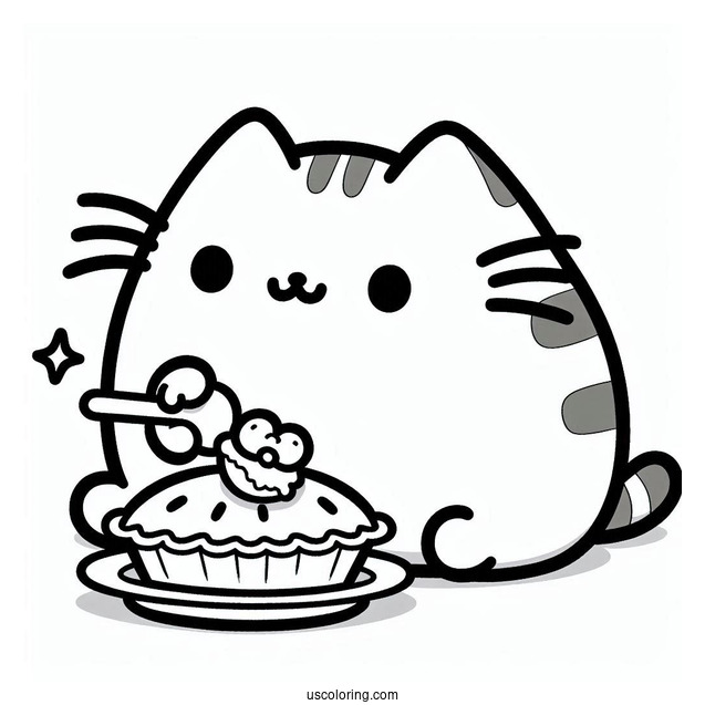 Happy Pusheen Eating Some Pie
