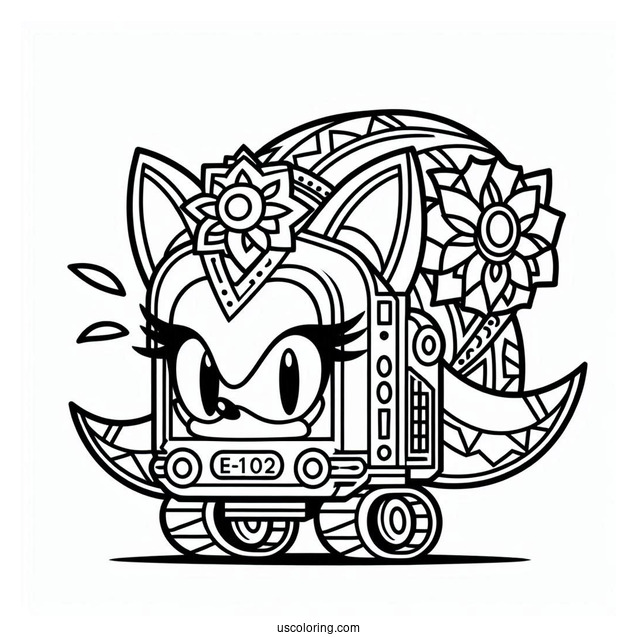 Easy Outline Of E-102 Gamma Coloring In For Kids