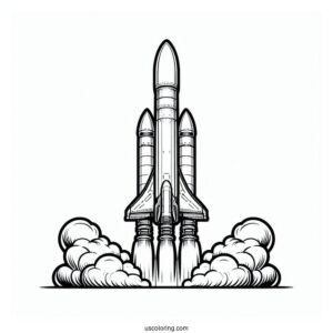 Coloring Page Of SpaceX Falcon Rocket Booster