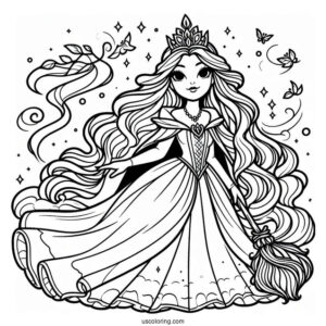 Queen Grimhilde Witch Coloring Page