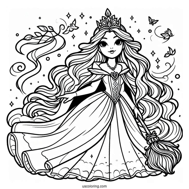 Queen Grimhilde Witch Coloring Page
