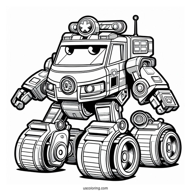 Detailed Rescue Bots Coloring Page Assembled
