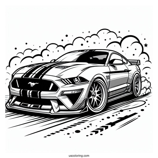 Racing Ford Mustang Picture To Color