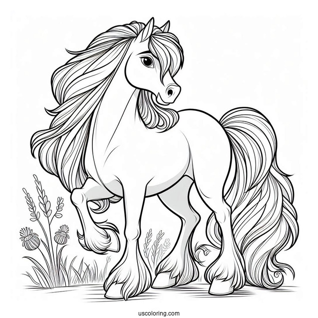 Coloring Sheet Of Maximus The Horse From Tangled