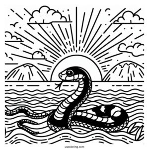 Sea Snake Swimming In Ocean