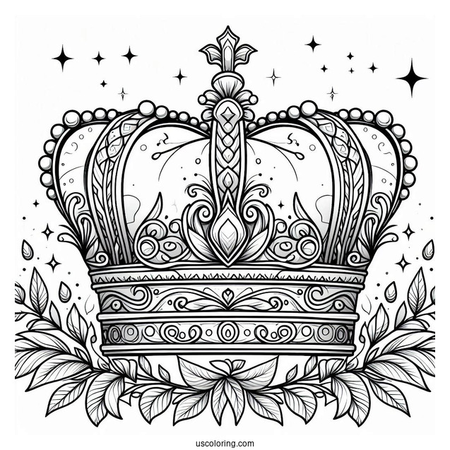 Big Realistic Crown Coloring Page