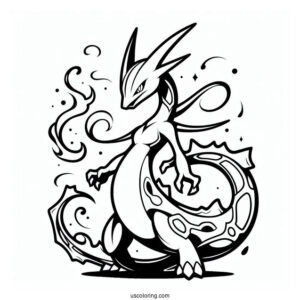 Rayquaza Coloring Page Charizard Mix