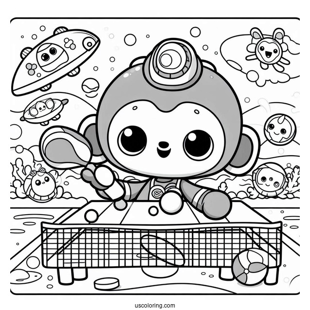 Octonauts Coloring Page Of Shellington Playing Table Tennis