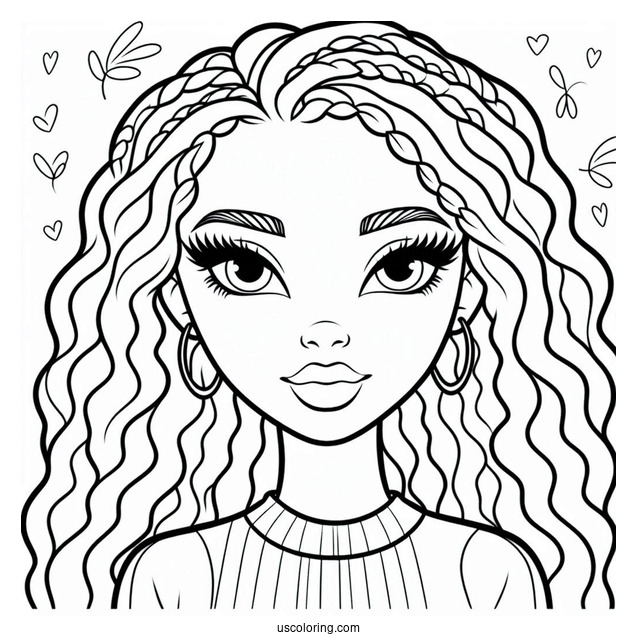 Easy Outline Of Bratz Cloe For Kids