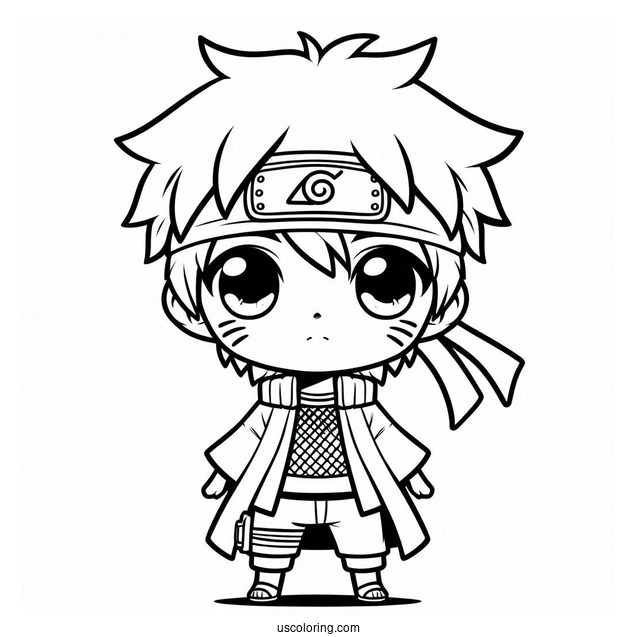 Adorable Chibi Naruto Coloring Page For Preschoolers