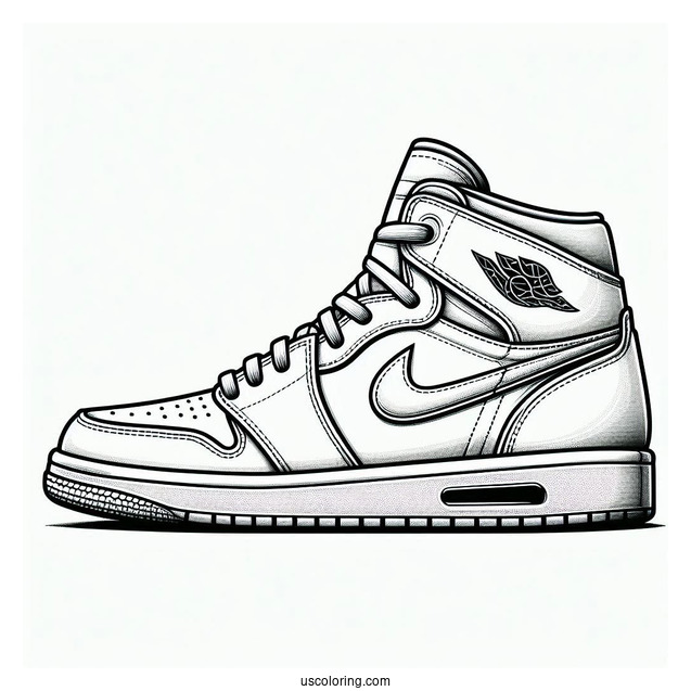 Nike Coloring Page Of Air Jordan Shoes Side View