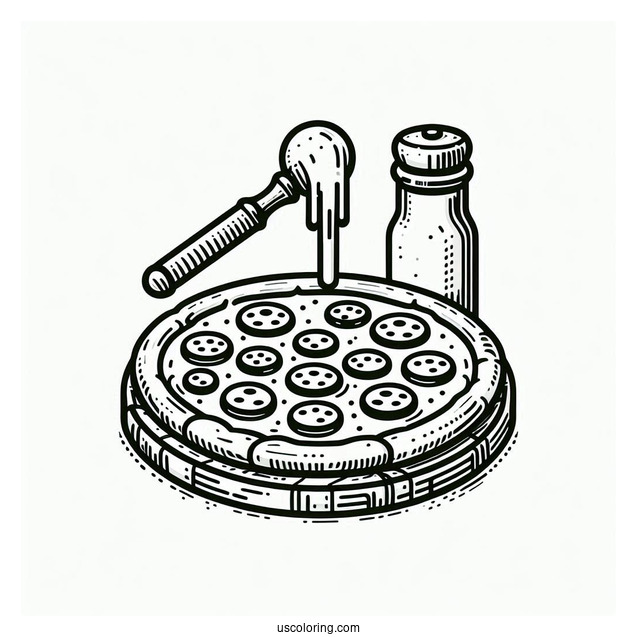 Pepperoni Pizza With Melting Cheese To Color For Kids
