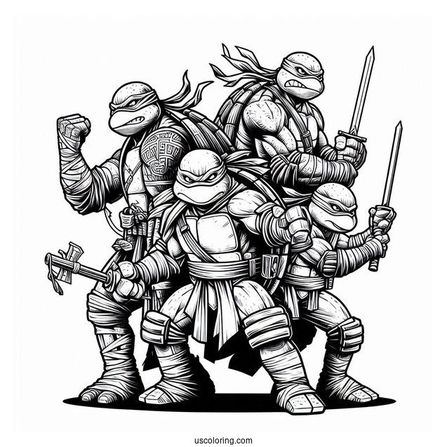 Ninja Turtles Coloring Page Of Detailed Rafael