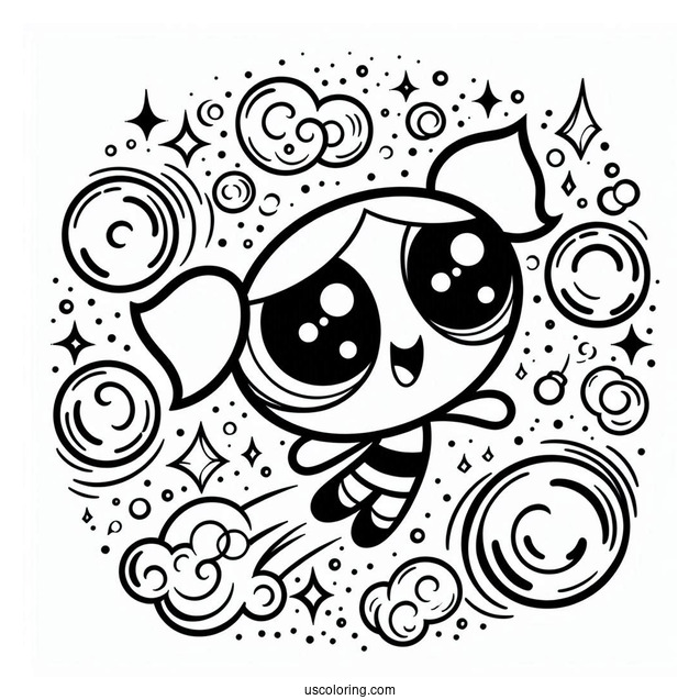 Bubbles Coloring Page For Kids