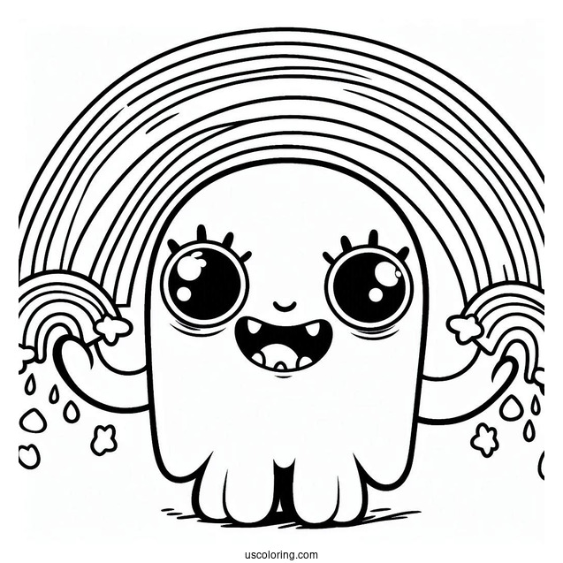 Creepy Rainbow Friends Coloring Page