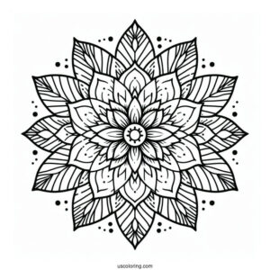 Easy Flower Mandala Coloring Page With Pointed Petals