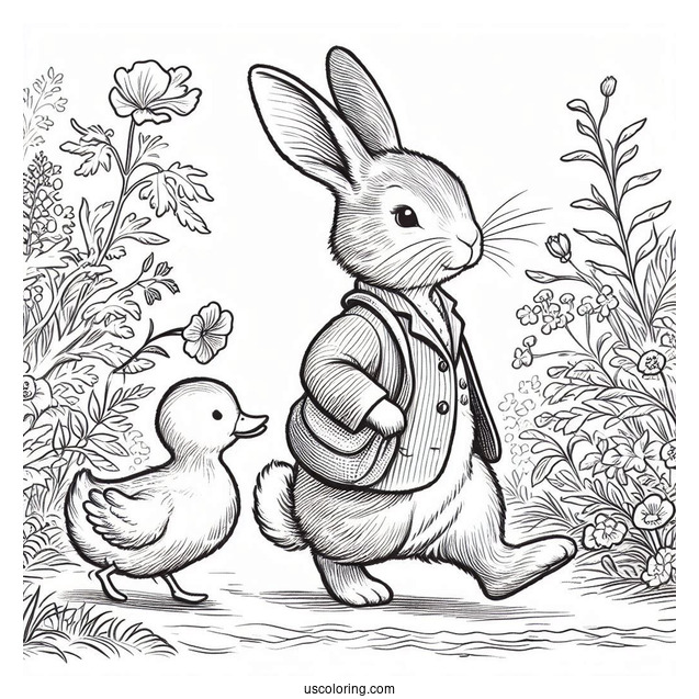 Peter Rabbit Coloring Page Of Jemima Puddle Duck Walking With Mark Huckerby