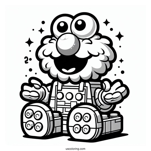 Lego Themed Elmo Coloring Page