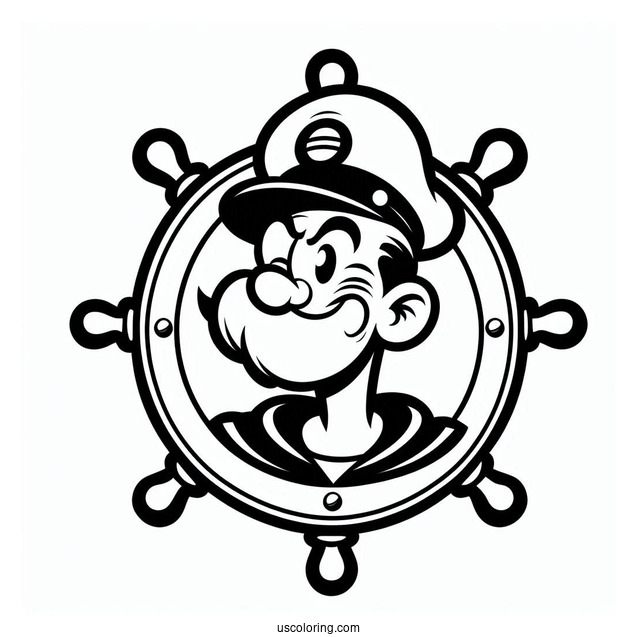 Popeye Coloring Page Inside Helm